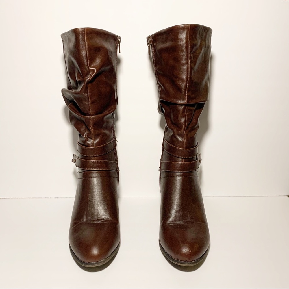 Maurices Vienna Brown Wide Calf Boots Size 9